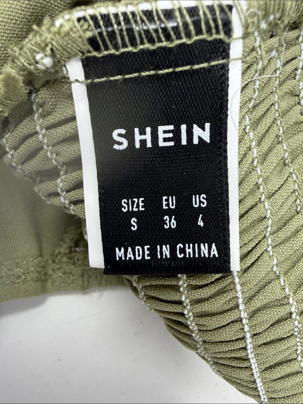 SHEIN Women’s Olive Green Off-Shoulder Peasant Crop Top long sleeve S - Picture 6 of 10